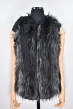 LANVIN FOR H&M Faux Fur Vest Waistcoat Jacket Women's size US 6