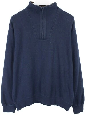 Sudadera ORVIS Para Hombre GRANDE Con Media Cremallera Suave Melange - Imagen 1 de 4