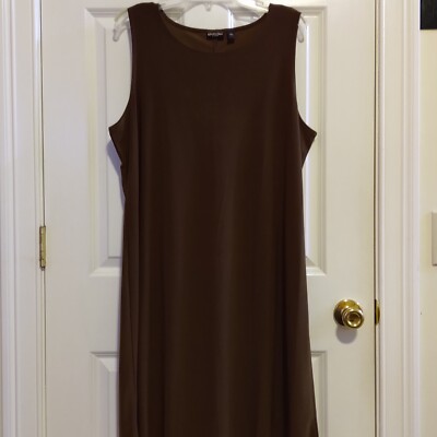 Effortless Style by Citiknits Women's Brown Sleeveless Round Neck Dress Size XL
