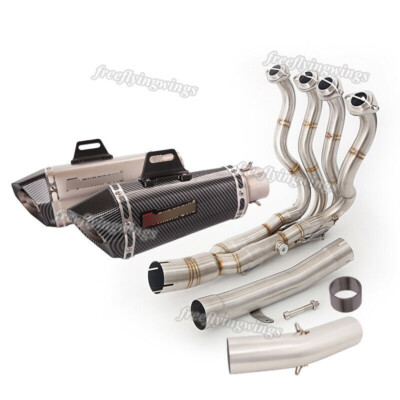 Header Link Pipe Exhaust System Mufflers For Kawasaki Ninja ZX6R ZX636 2009-2023