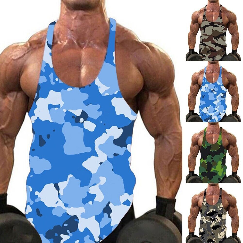 Tank Top Mens Vest Breathable Casual Crew Neck Fitness Gym Holiday Muscle Tee-image