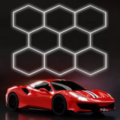 8 Grid Hexagon LED Lighting Car Detail Garage Workshop Retail Light Honeycomb - Picture 14 of 24
