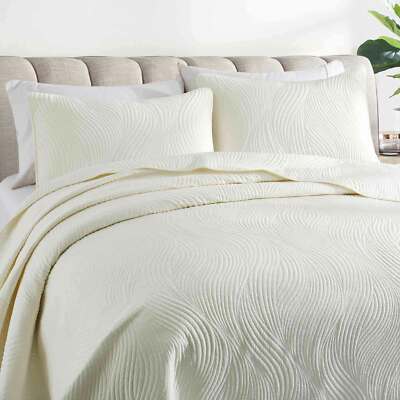 UNIKOME 3-Piece Set Oversize Bedspread Coverlet Bed Cover Quilt W/ Pollow Cases