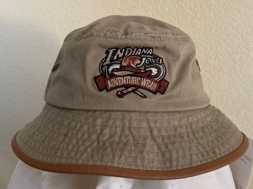 RARE INDIANA JONES BUCKET HAT * 1 L * NEW DISNEY MOVIE COTTON SUN SHADY UPF50