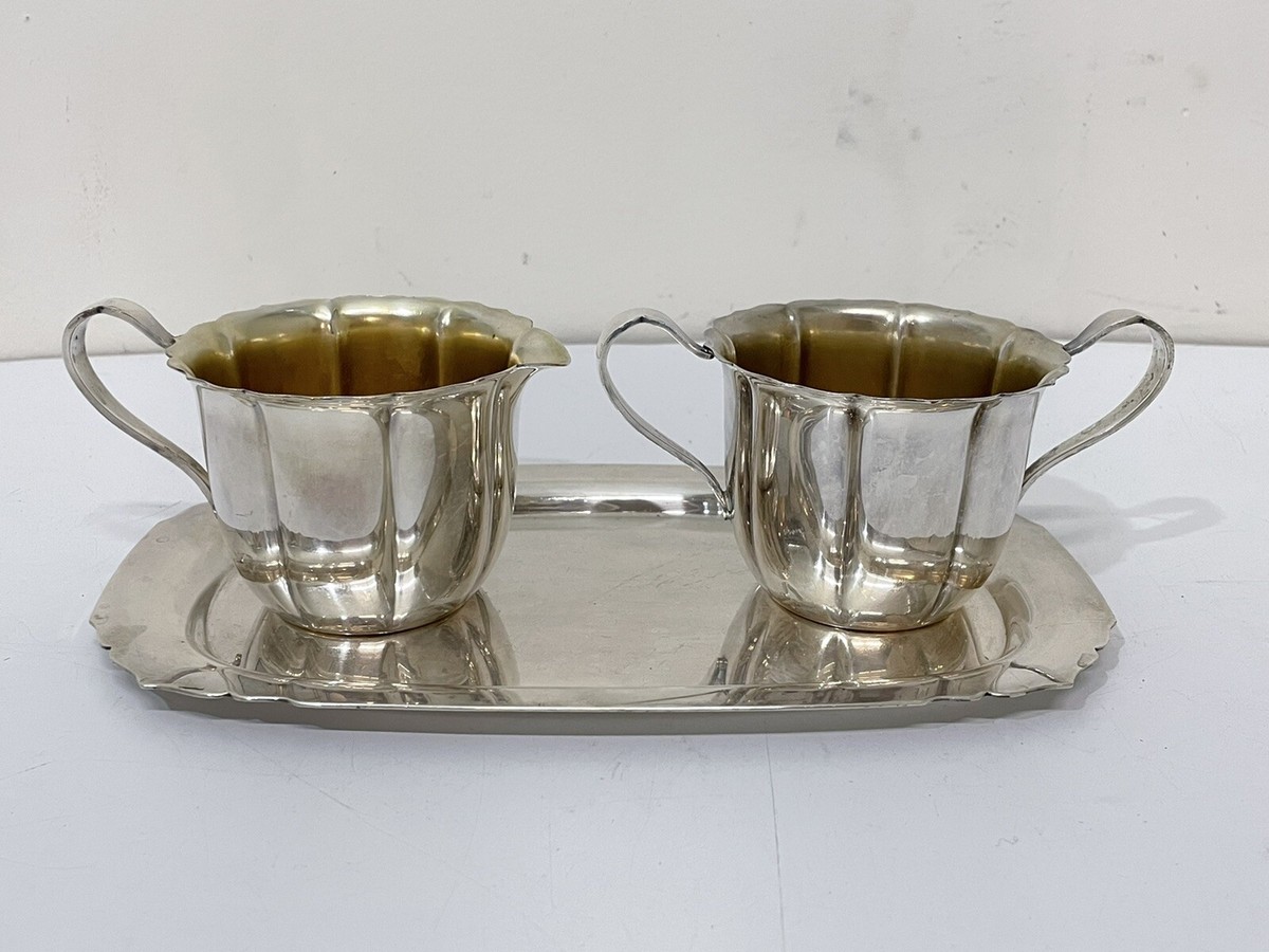 Vintage WM Rogers #625 ~ Silver-Plated Creamer & Sugar Bowl with 