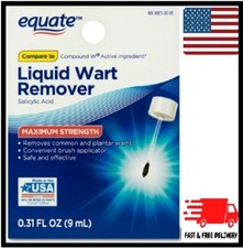 Equate Liquid Wart Remover Maximum Strength 0.31 Fl Oz / 9 ml FREE POST