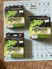 3x lot PowerPro Braided Fishing Line moss green 40 50 65 lb 500 yards ea nip new