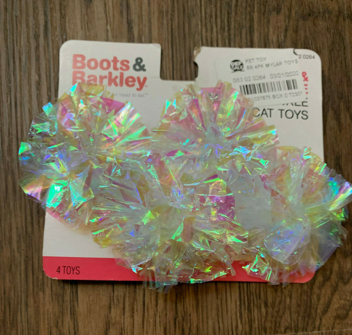 Boots & Barkley Colorful Cat Toy Lot Catnip Fish & Shiny PomPoms 6