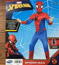 Marvel Spider-Man Halloween Costume Jumpsuit Mask Boys Child S(6/7) or M(8) New