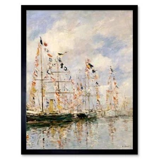 Eugene Boudin French Yacht Basin Trouville Deauville Painting Framed Art Print