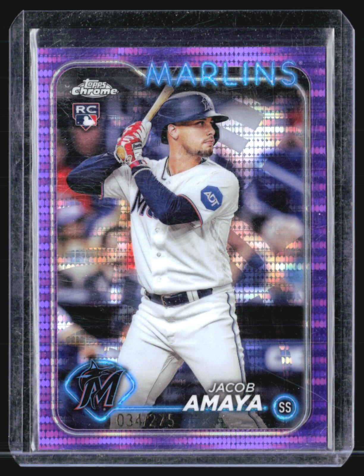 2024 Topps Chrome - #92 Jacob Amaya (RC) Purple Sonar /275