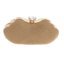 New Gold Metal Rhinestone Clutch Evening Bag TLX148-GLD