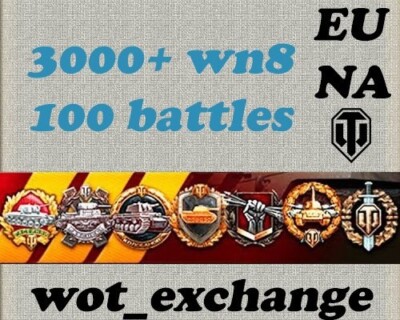 WoT  World of Tanks 100 battles , Boost WN8 3000+ , 2-3 DAYS