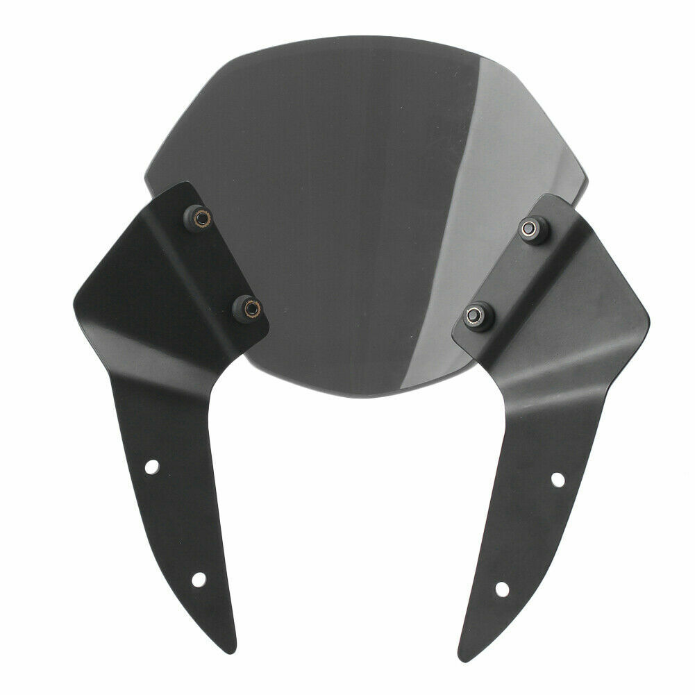 Avdb-moto Bulle Noire Double Courbure En Polycarbonate / Saute Vent