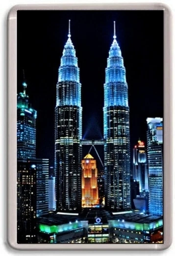FRIDGE MAGNET - PETRONAS TOWERS - Large - Kuala Lumpar Malaysia