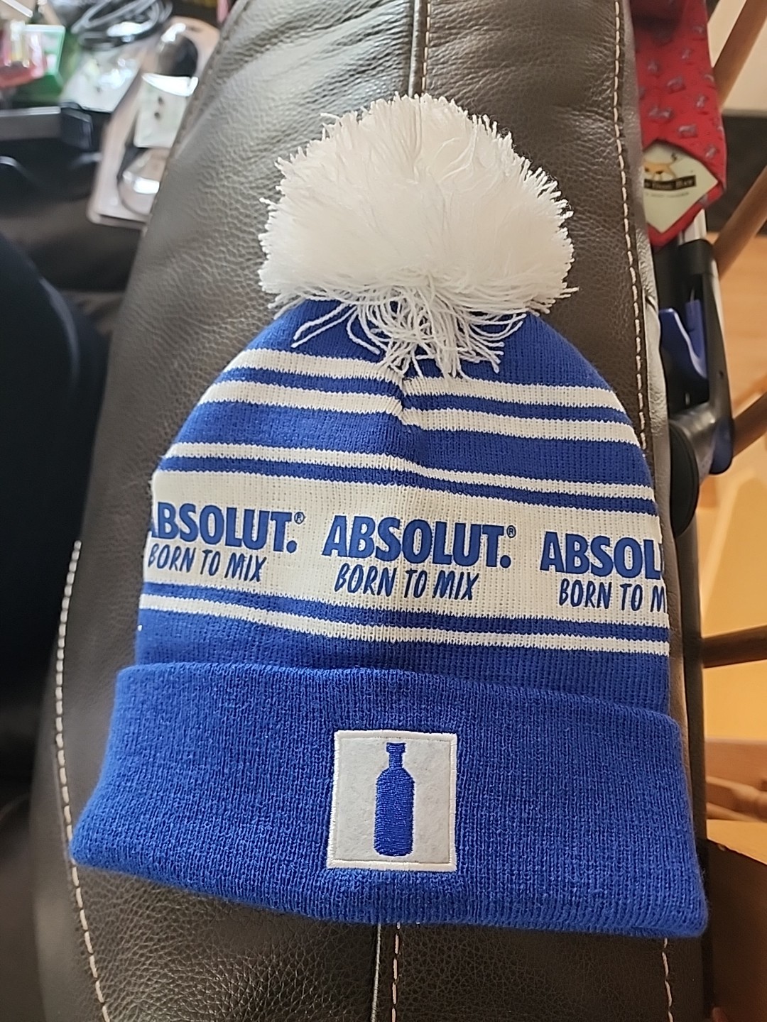 Absolut born to mix beanie blue and white Adult One Size