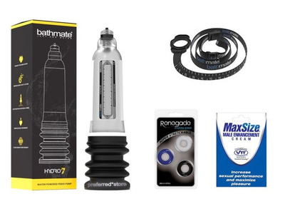 #ad BATHMATE HYDRO 7 BUNDLE CLEAR HERCULES HYDROPUMP HYDROMAX WATER PENIS ENLARGER $119.99