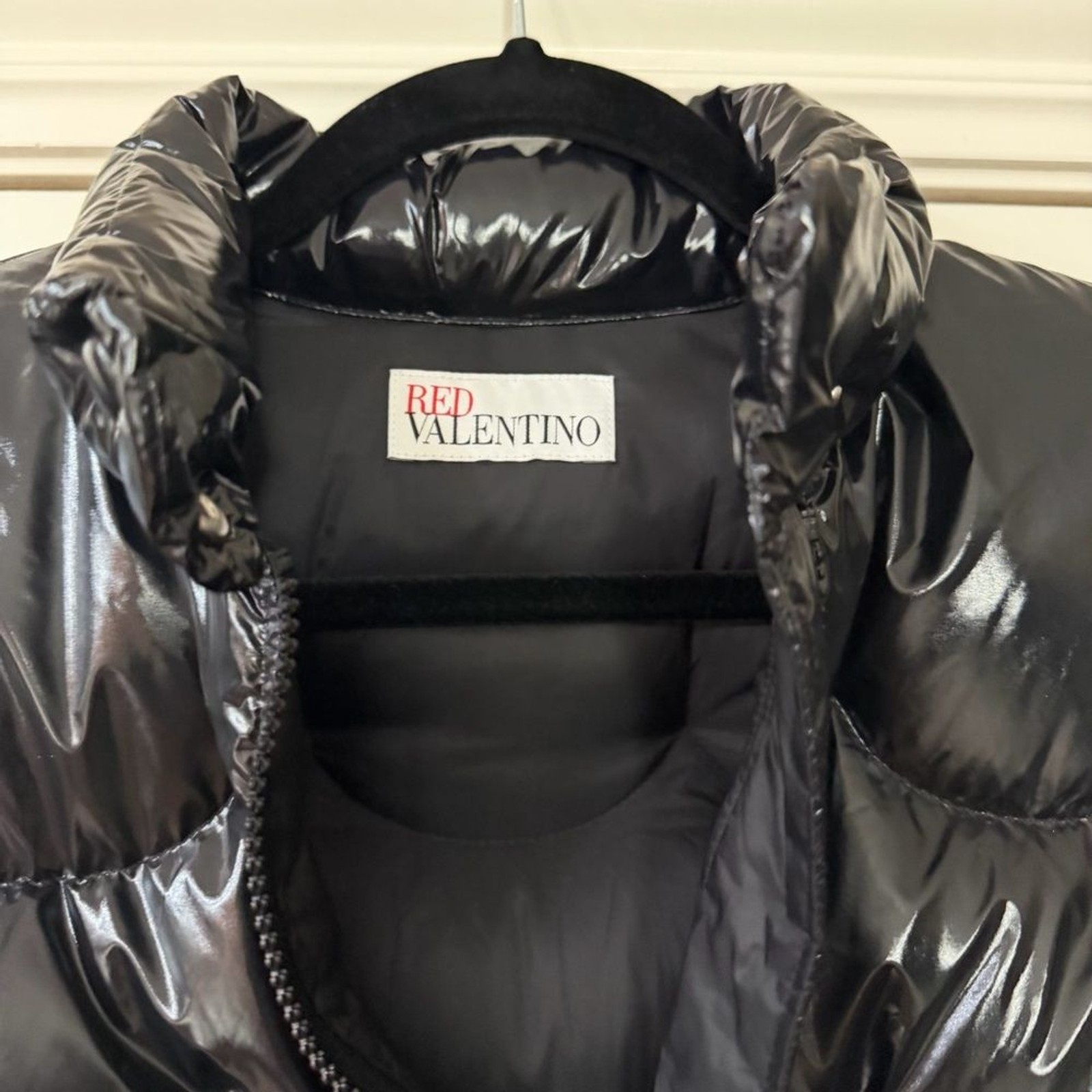 NEW WITH TAGS RED VALENTINO DOWN JACKET LOGO NERO BLACK IT38 S thumbnail 4