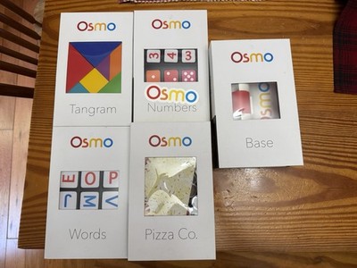 Osmo Educational Game Lot -Base, Coding, Numbers, Words, and Pizza Co. Complete