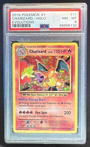 68906132 Charizard 2016 Pokemon XY Evolutions #11 Holo PSA 8