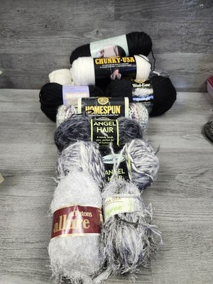 Lot of  11 Skeins - Mixed Brands Yarn  Various Weight Sizes New Craft Crochet