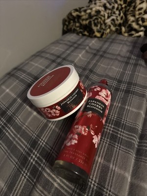 Bath And Body Works JAPANESE CHERRY BLOSSOM Fragrance, Body Wash & Lotion 3pc