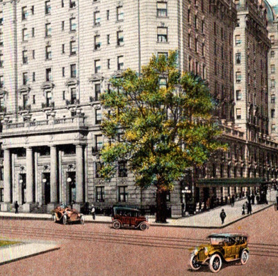 Vintage WB Postcard New Willard Hotel Washington DC Old Cars c1915