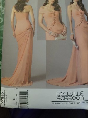 VOGUE Designer Orig. Bellville Sassoon Misses' Dress Pattern V2890 14-18 UNCUT