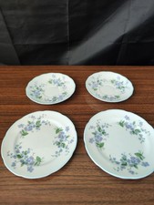 Royal Adderley Forget Me Not 2 Side Plates 2 Saucers 4 Piece Set 
