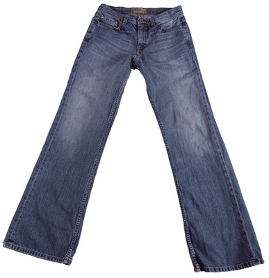 Buckle BKE Tyler Bootcut Authentic Jeans Womens 29 Blue Denim Cotton Raw Hem