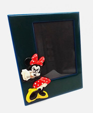 Vtg Disney Minnie Mouse Picture Frame Holds 3x4" Vertical Photo Metal Plastic