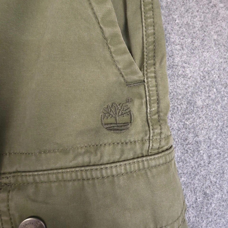Timberland Pantalones Cortos Para Hombres 36 Verde Verde Carga Senderismo Aire Libre Cremallera Mosca Talla 36 Foto 3 de 4