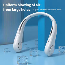Portable Bladeless Neck Fan USB Rechargeable Hands-Free Quiet Cooling