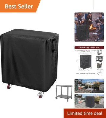 Versatile Black Prep Table Cover for Outdoor Use - Fits Keter Unity 33''L x 24''W