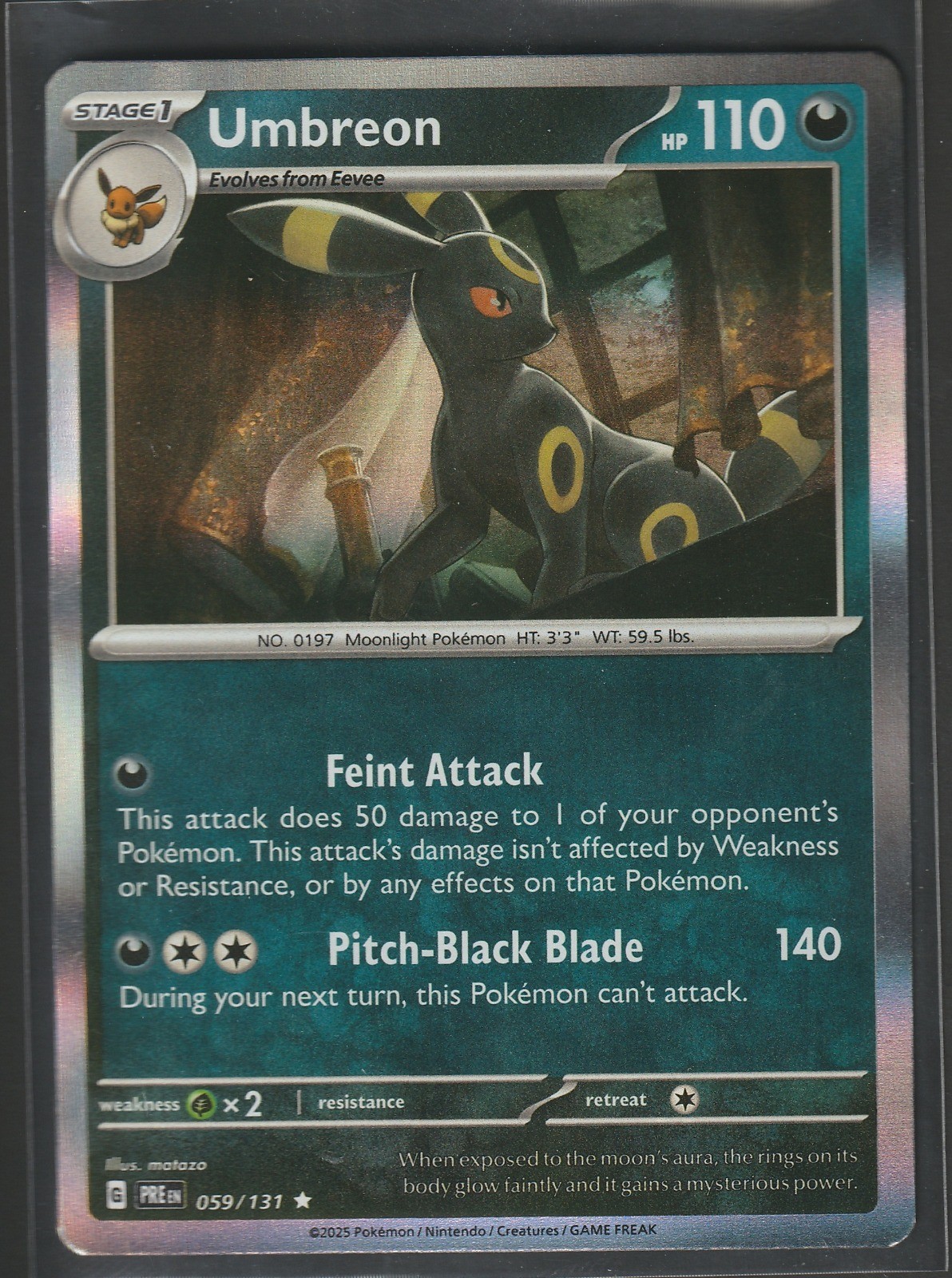 Umbreon Reverse Holo Rare SV: Prismatic Evolutions 059/131 NM