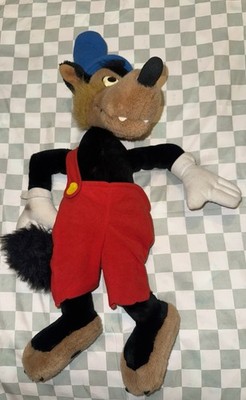 Vintage Disney s 22  BIG BAD WOLF The Three Little Pigs Plush Disneyland Rarer