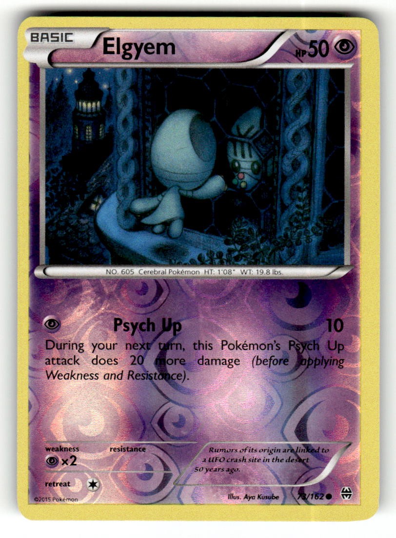 Elgyem 73/162 Common BREAKthrough Reverse Holo Pokemon Lightly Played