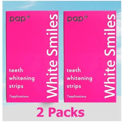 WHITE SMILES Teeth Whitening Strips 2 Packs - 28 PAP Professional Dental Kit Whitening Bleach