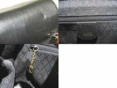 Gucci Bamboo Backpack Rucksack Black Leather Double Pockets Women's Japan thumbnail 20