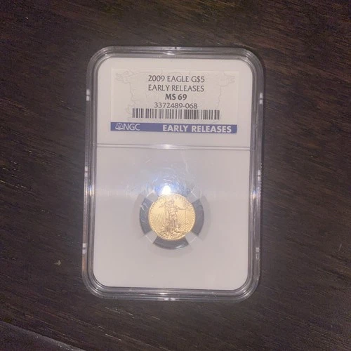 2009 G$5 Gold Eagle 1/10oz Gold Coin MS69 Early Releases. NGC GRADED