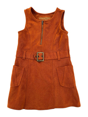 Genuine Kids From OshKosh Girls Dress 4T Rust Orange Belted Zip Front