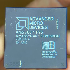 AMD Am5x86-P75 (Am486 DX5-133) 133MHz Socket 3 CPU Vintage 486 Processor