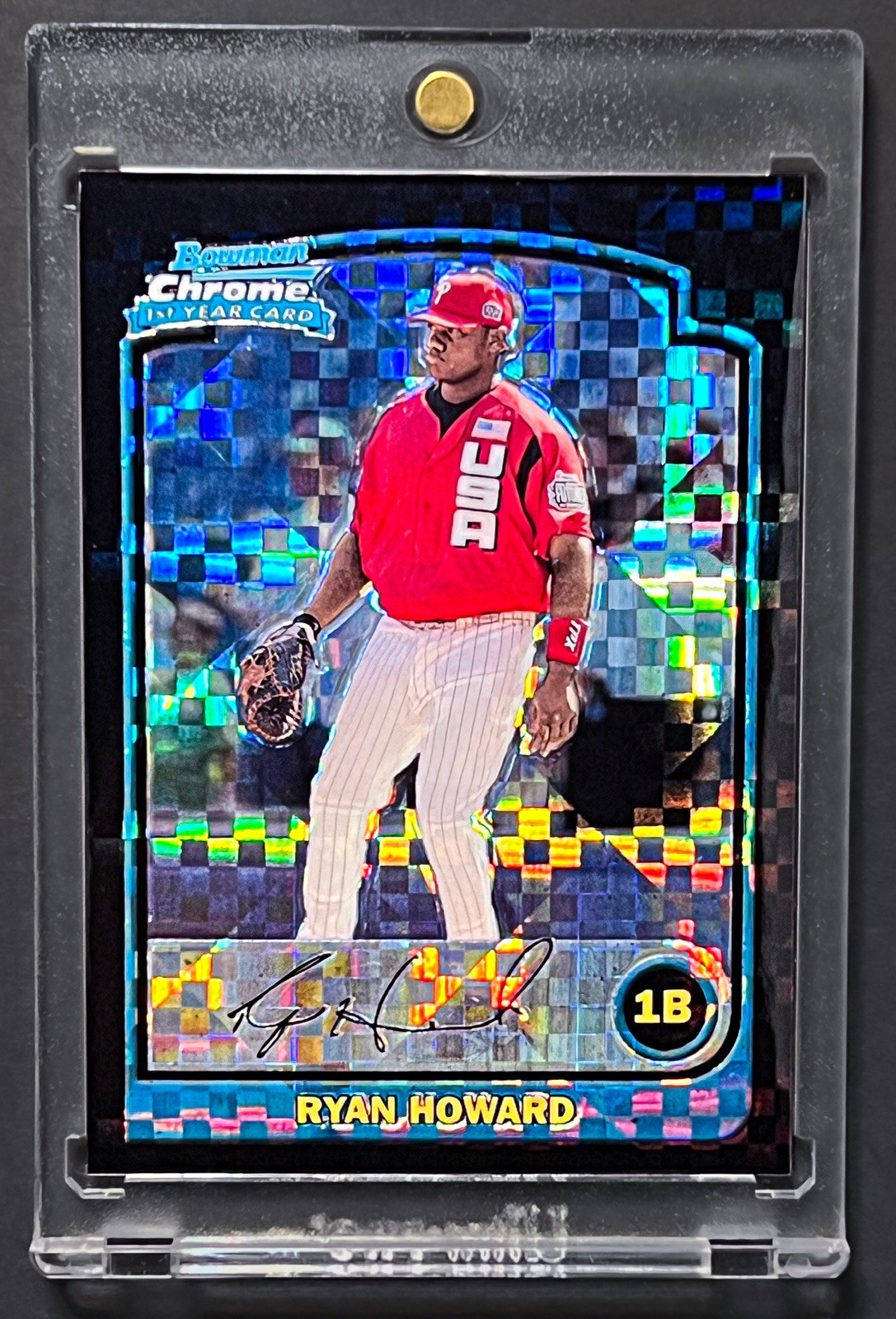 2003 Bowman Chrome Draft Ryan Howard #138 X-Fractor Rookie RC /130 Phillies