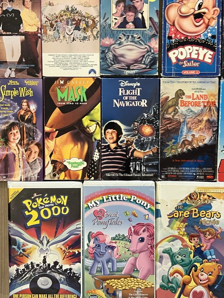 Lot Of 27 Vintage VHS Cartoons Movies Care Bears Batman Snoopy Power Rangers - Image 3 of 4