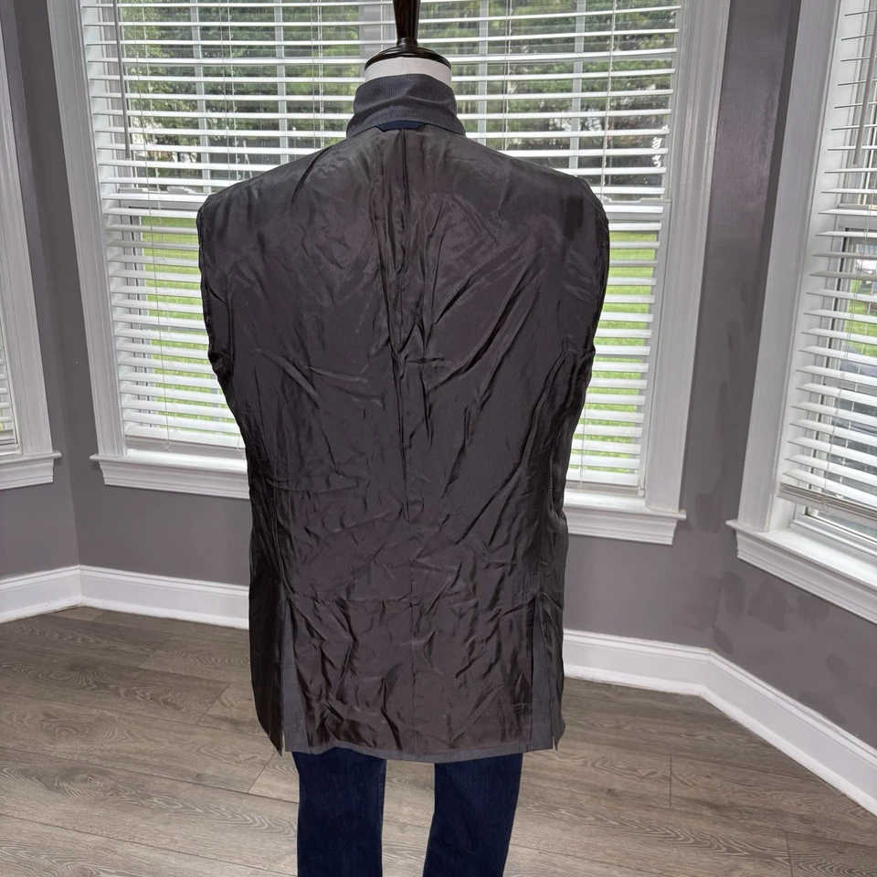 Blazer Abrigo Deportivo Burberry London Para Hombre Talla 44L Rayas 2 Botones Gris Foto 4 de 4