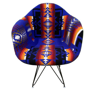 VTG 1970s Charles Eames Herman Miller Shell Chair Pendleton Aztec Wool Upholster