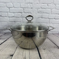 Princess House Heritage 18/10 Stainless Steel 8 Qt Saucepan Pot w/ Etched Lid