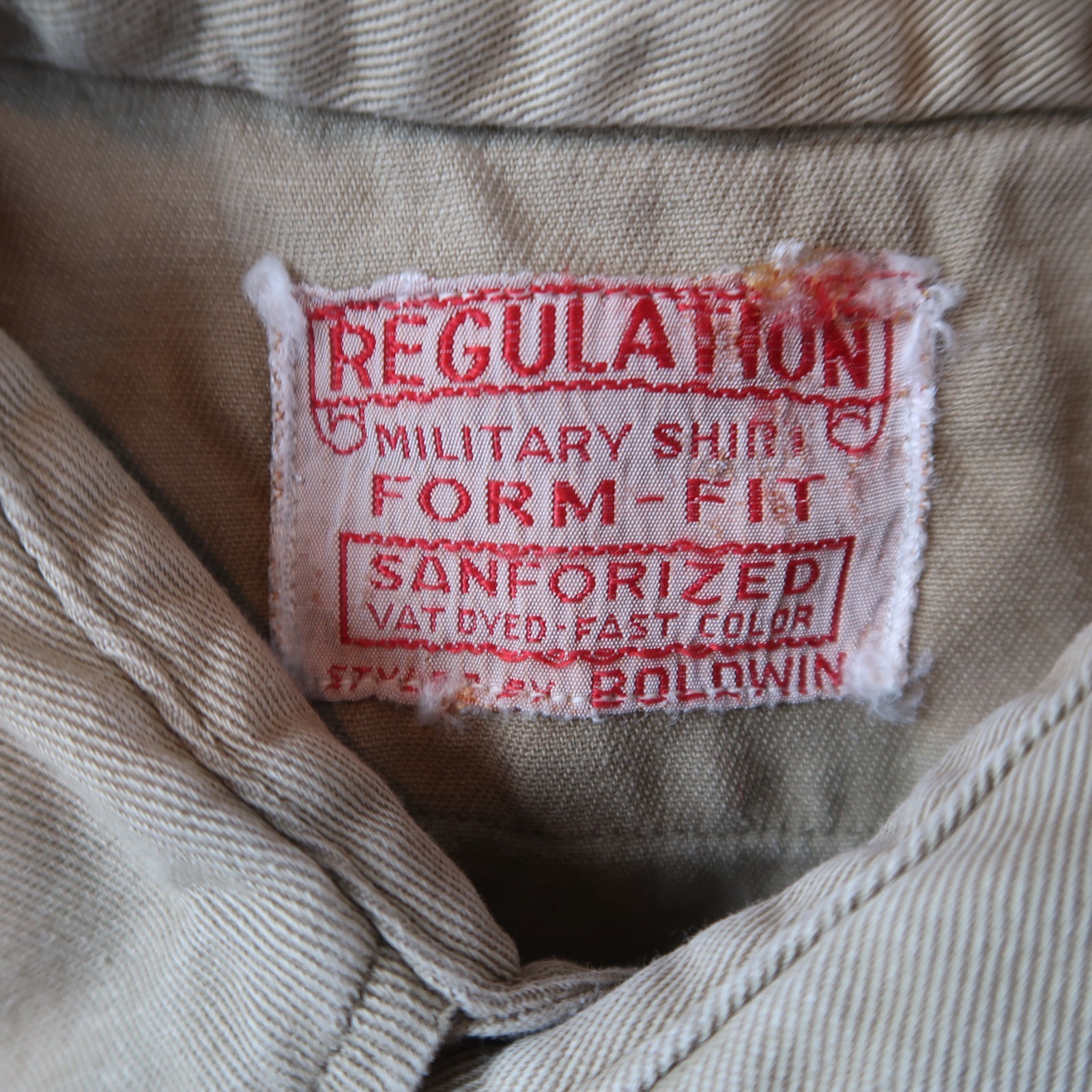 Vintage 1940s WW 2 Mens Regulation Military Shirt… - image 9