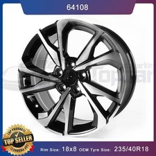 New 18x8 Replacement Wheel Rim For Honda Civic 2017-2021 Machined Black64108a