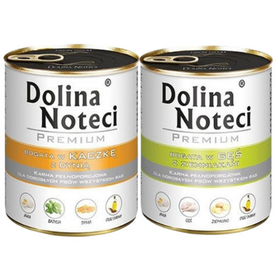 DOLINA NOTECI Premium Nass Gans mit Kartoffeln und Ente mit Kürbis adult 24x800g